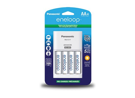 Eneloop BQ-CC17 Battery Charger With 4 AA Ni-MH Batteries