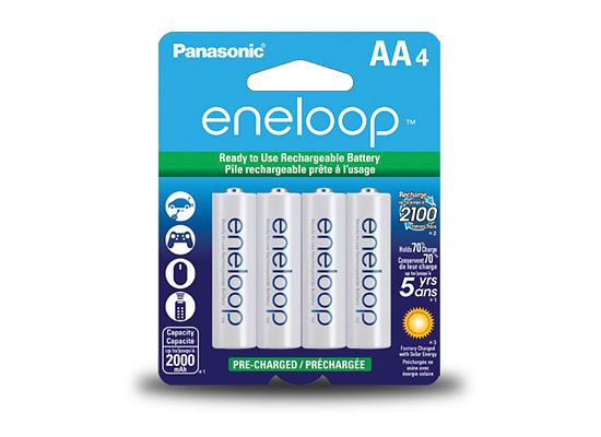 eneloop® 2100 cycle, 4-pack AA, Ni-MH precharged rechargeable batteries