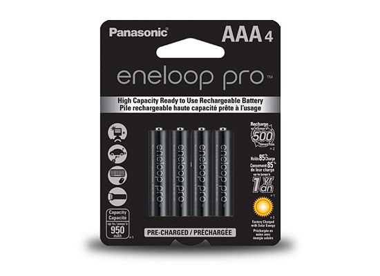 Eneloop Pro 4-pack AAA, high capacity Ni-MH rechargeable batteries